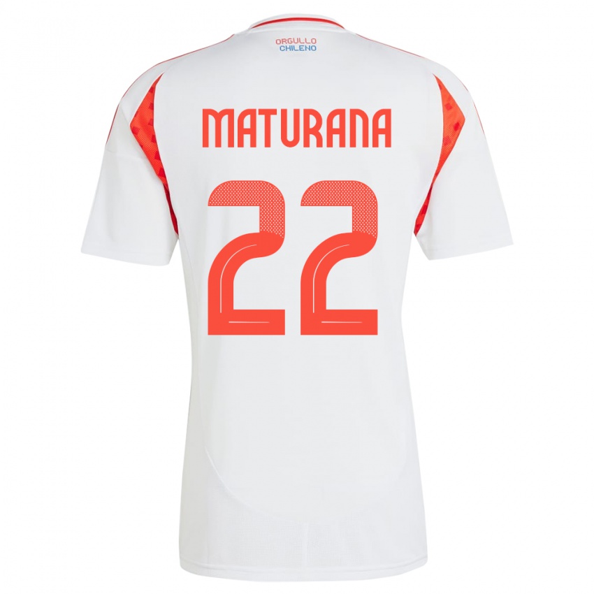 Dětské Chile Martín Maturana #22 Bílý Daleko Hráčské Dresy 24-26 Dres