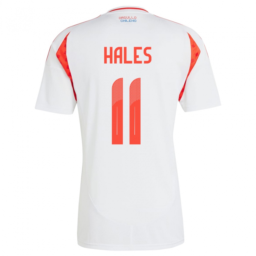 Dětské Chile Alejandro Hales #11 Bílý Daleko Hráčské Dresy 24-26 Dres