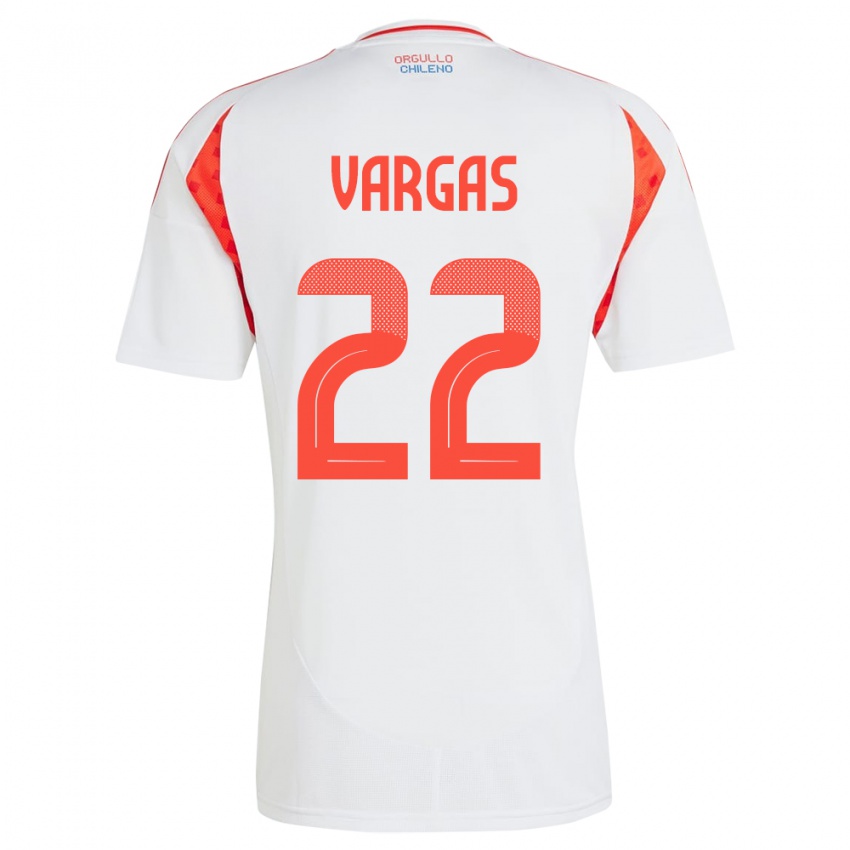 Dětské Chile Diego Vargas #22 Bílý Daleko Hráčské Dresy 24-26 Dres