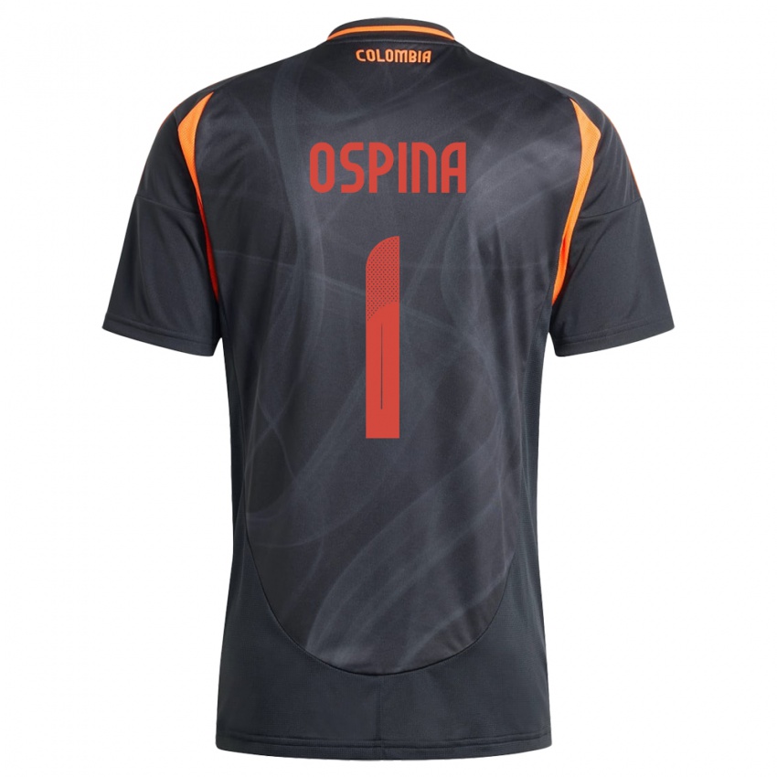 Dětské Kolumbie David Ospina #1 Černá Daleko Hráčské Dresy 24-26 Dres