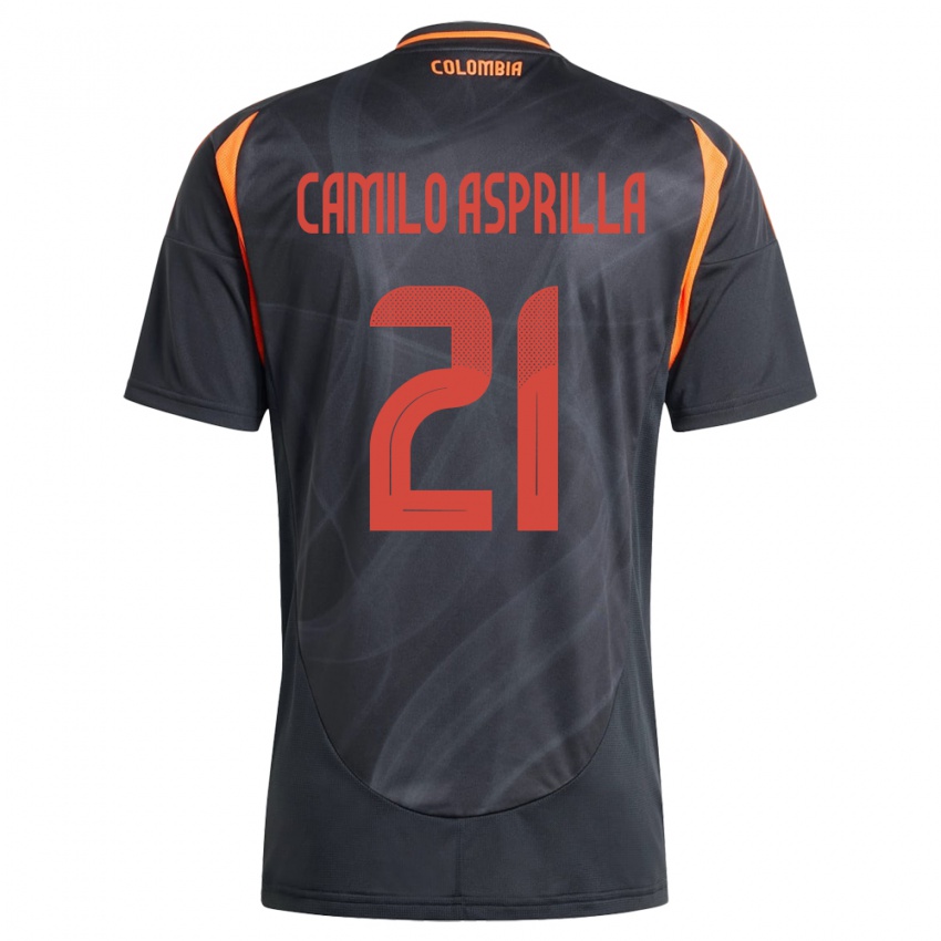 Dětské Kolumbie Juan Camilo Asprilla #21 Černá Daleko Hráčské Dresy 24-26 Dres