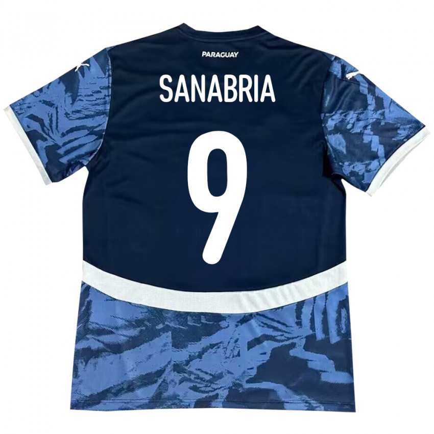 Dětské Paraguay Antonio Sanabria #9 Modrý Daleko Hráčské Dresy 24-26 Dres