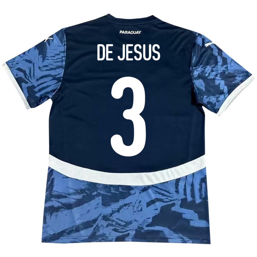 Dětské Paraguay Ronaldo De Jesús #3 Modrý Daleko Hráčské Dresy 24-26 Dres