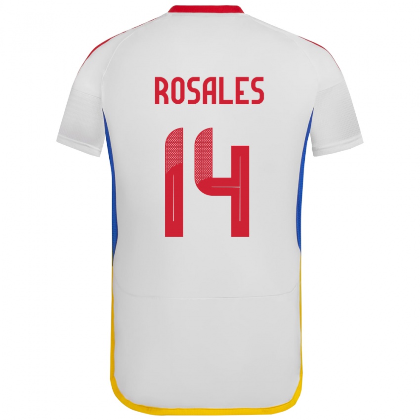 Dětské Venezuela Roberto Rosales #14 Bílý Daleko Hráčské Dresy 24-26 Dres