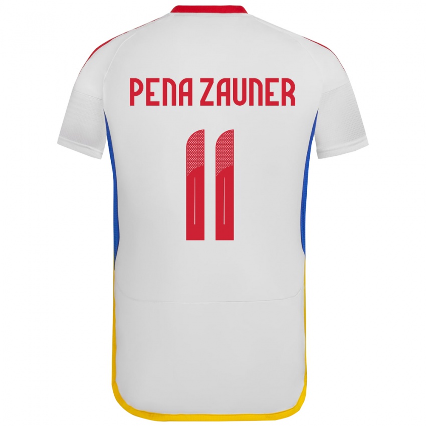 Dětské Venezuela Enrique Peña Zauner #11 Bílý Daleko Hráčské Dresy 24-26 Dres