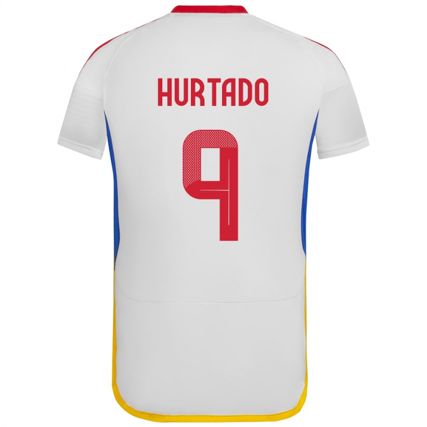 Dětské Venezuela Jan Hurtado #9 Bílý Daleko Hráčské Dresy 24-26 Dres