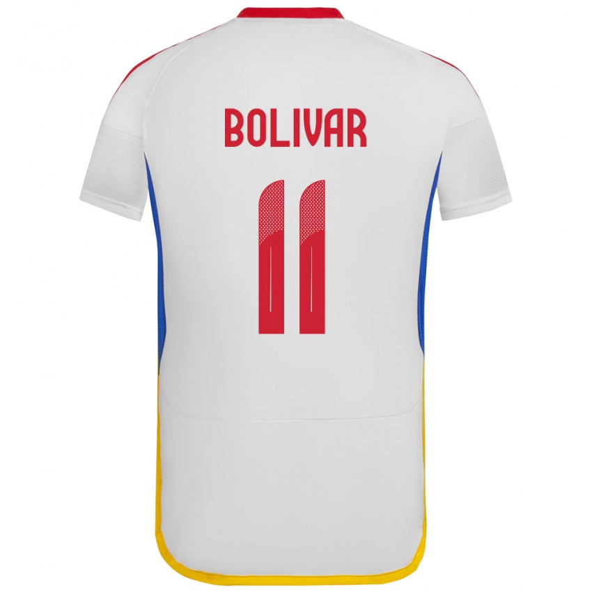 Dětské Venezuela Jovanny Bolívar #11 Bílý Daleko Hráčské Dresy 24-26 Dres