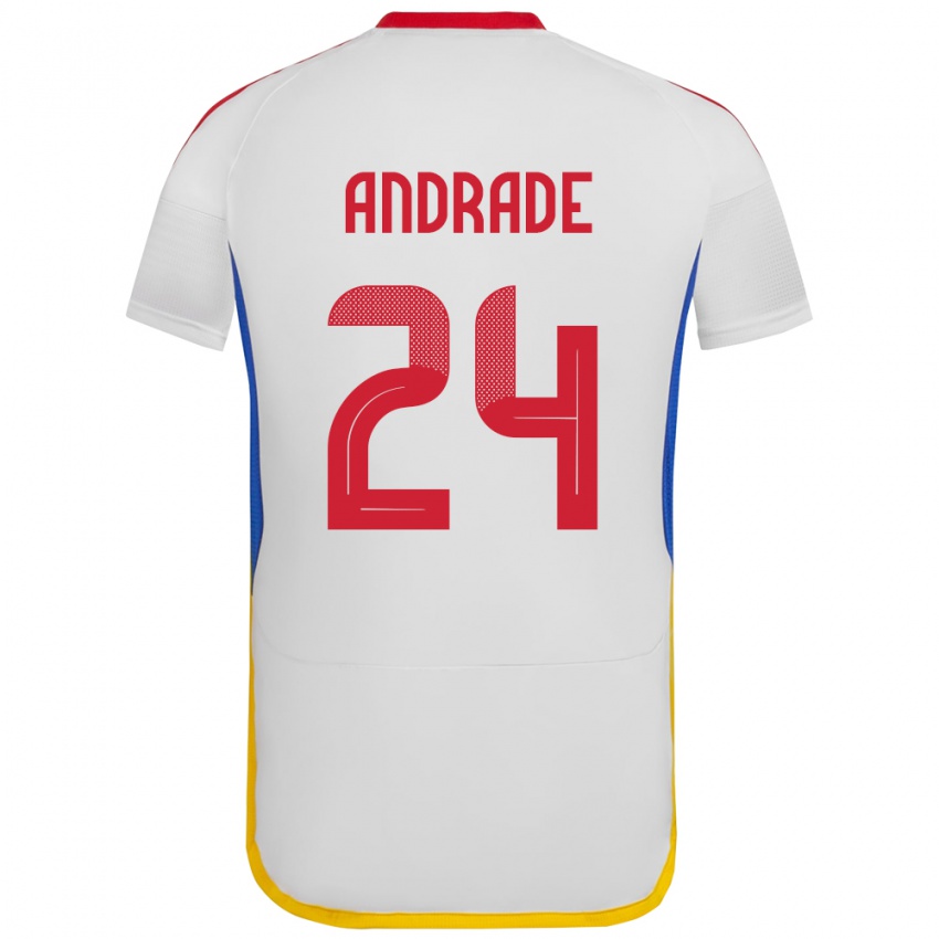 Dětské Venezuela Kervin Andrade #24 Bílý Daleko Hráčské Dresy 24-26 Dres