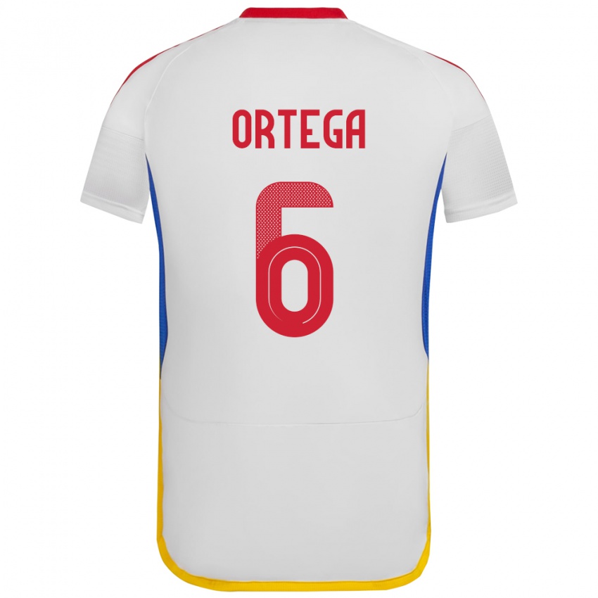 Dětské Venezuela Bryant Ortega #6 Bílý Daleko Hráčské Dresy 24-26 Dres