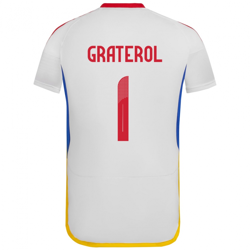 Dětské Venezuela Joel Graterol #1 Bílý Daleko Hráčské Dresy 24-26 Dres