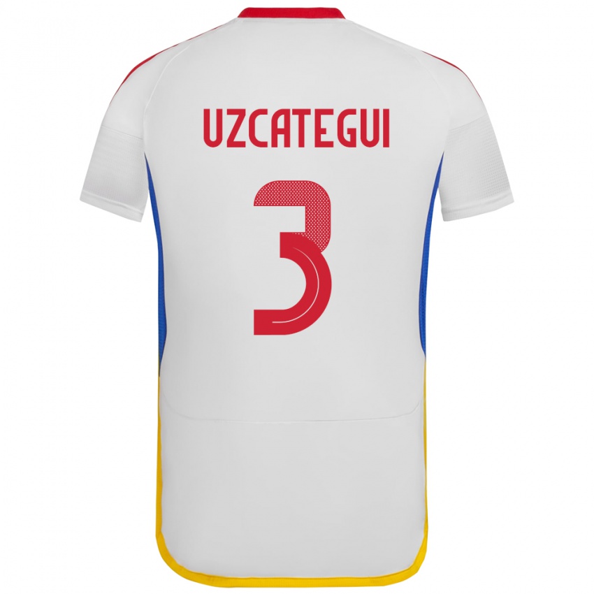 Dětské Venezuela Rafael Uzcátegui #3 Bílý Daleko Hráčské Dresy 24-26 Dres