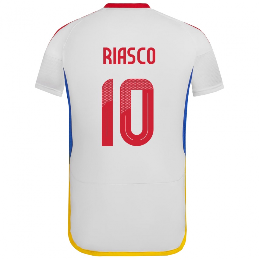 Dětské Venezuela José Riasco #10 Bílý Daleko Hráčské Dresy 24-26 Dres