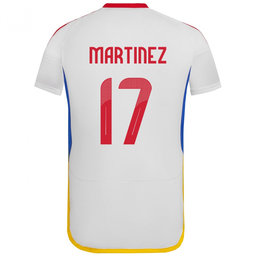 Dětské Venezuela David Martínez #17 Bílý Daleko Hráčské Dresy 24-26 Dres