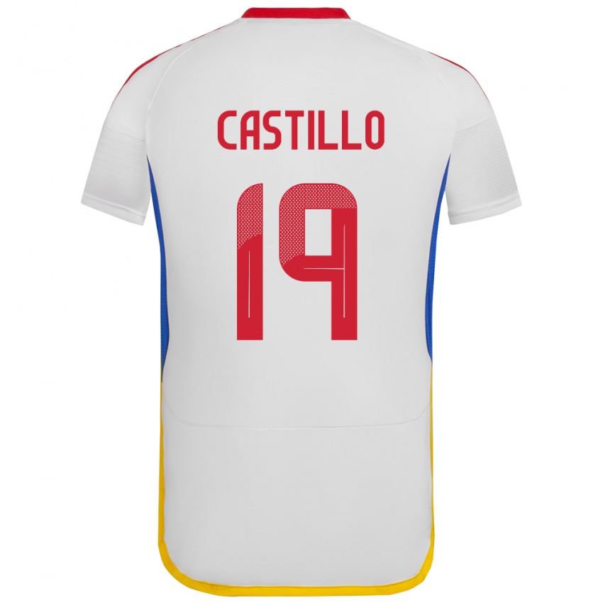 Dětské Venezuela Bryan Castillo #19 Bílý Daleko Hráčské Dresy 24-26 Dres