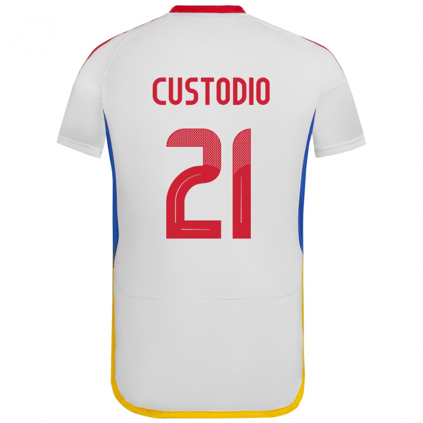 Dětské Venezuela Alex Custodio #21 Bílý Daleko Hráčské Dresy 24-26 Dres