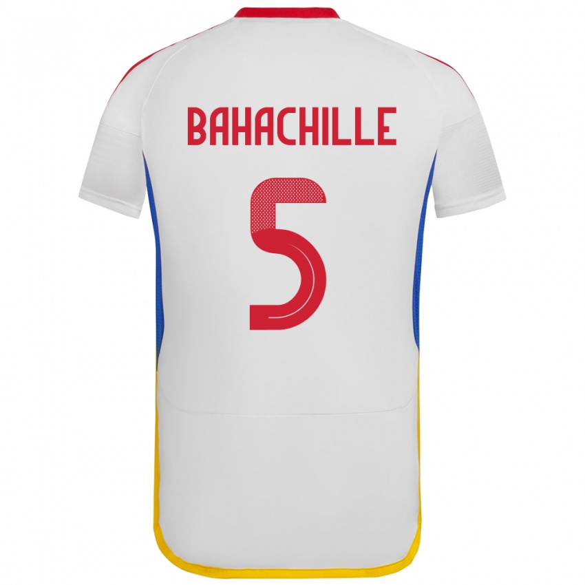 Dětské Venezuela Abraham Bahachille #5 Bílý Daleko Hráčské Dresy 24-26 Dres