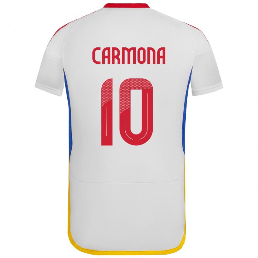 Dětské Venezuela Wikelman Carmona #10 Bílý Daleko Hráčské Dresy 24-26 Dres