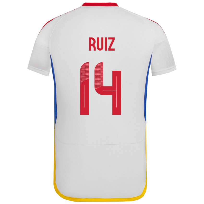 Dětské Venezuela Maicol Ruiz #14 Bílý Daleko Hráčské Dresy 24-26 Dres