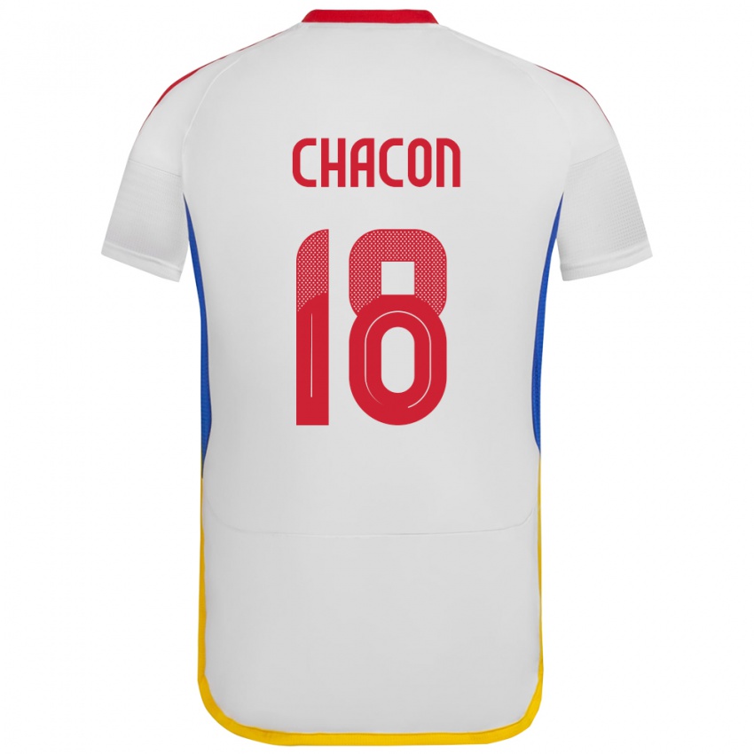 Dětské Venezuela Yerson Chacón #18 Bílý Daleko Hráčské Dresy 24-26 Dres