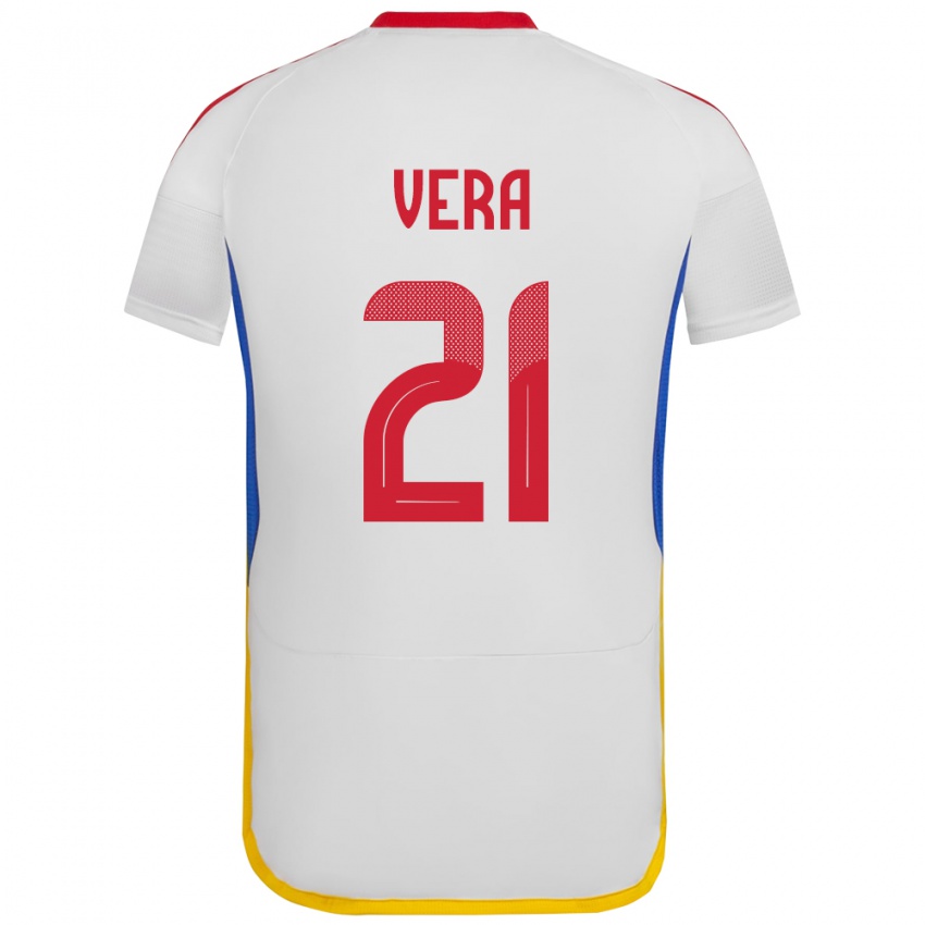 Dětské Venezuela Andry Vera #21 Bílý Daleko Hráčské Dresy 24-26 Dres