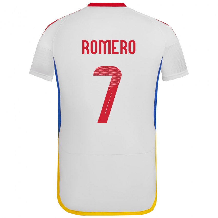 Dětské Venezuela Leenhan Romero #7 Bílý Daleko Hráčské Dresy 24-26 Dres