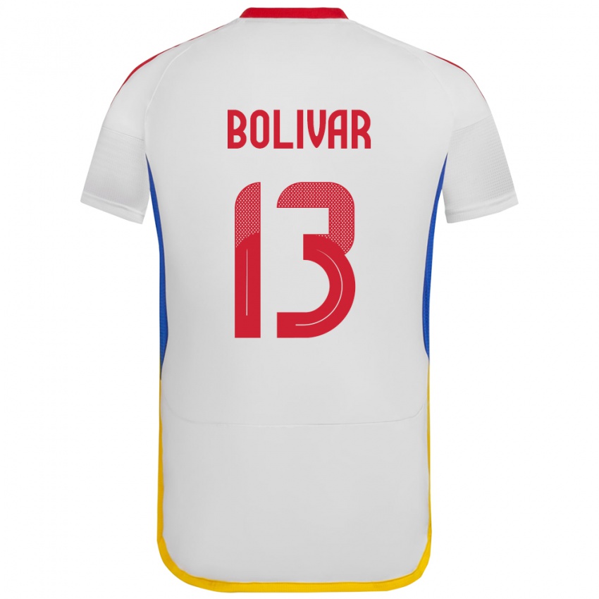 Dětské Venezuela Salvador Bolívar #13 Bílý Daleko Hráčské Dresy 24-26 Dres