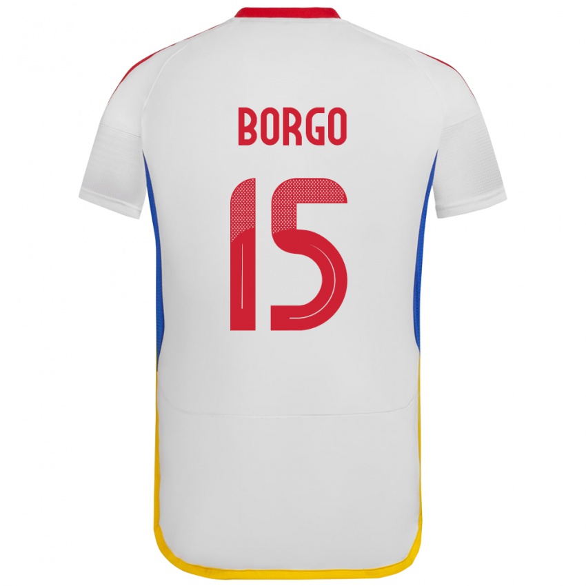 Dětské Venezuela Ángel Borgo #15 Bílý Daleko Hráčské Dresy 24-26 Dres