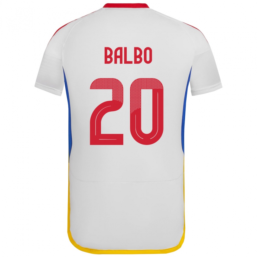 Dětské Venezuela Luis Balbo #20 Bílý Daleko Hráčské Dresy 24-26 Dres