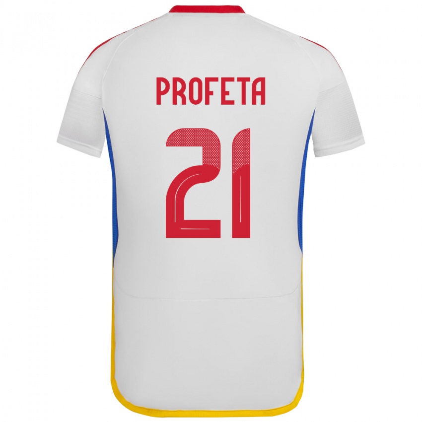 Dětské Venezuela Nicola Profeta #21 Bílý Daleko Hráčské Dresy 24-26 Dres