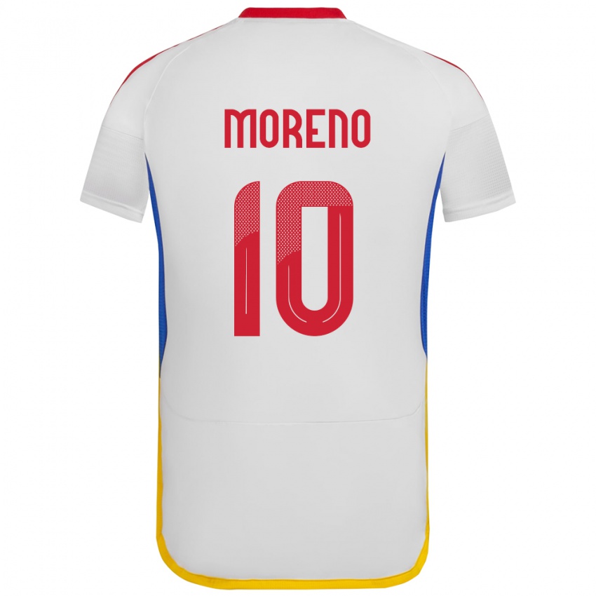 Dětské Venezuela Yerliane Moreno #10 Bílý Daleko Hráčské Dresy 24-26 Dres