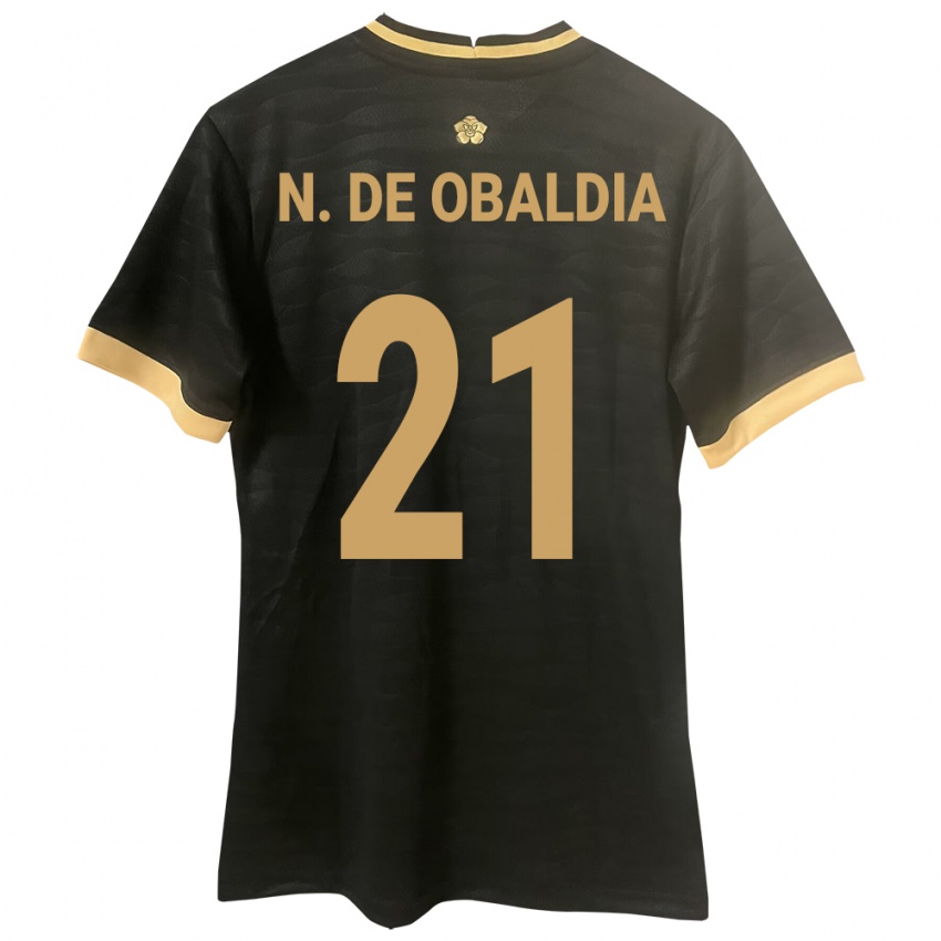 Dětské Panama Nicole De Obaldía #21 Černá Daleko Hráčské Dresy 24-26 Dres