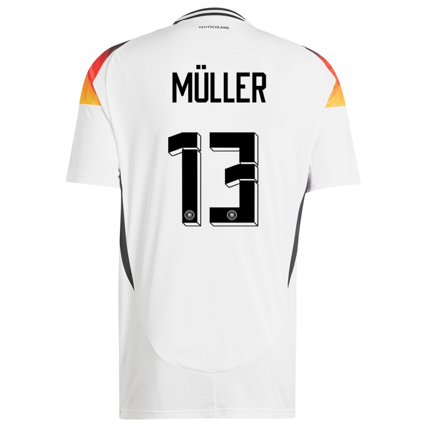 Pánské Německo Thomas Muller #13 Bílý Domů Hráčské Dresy 24-26 Dres