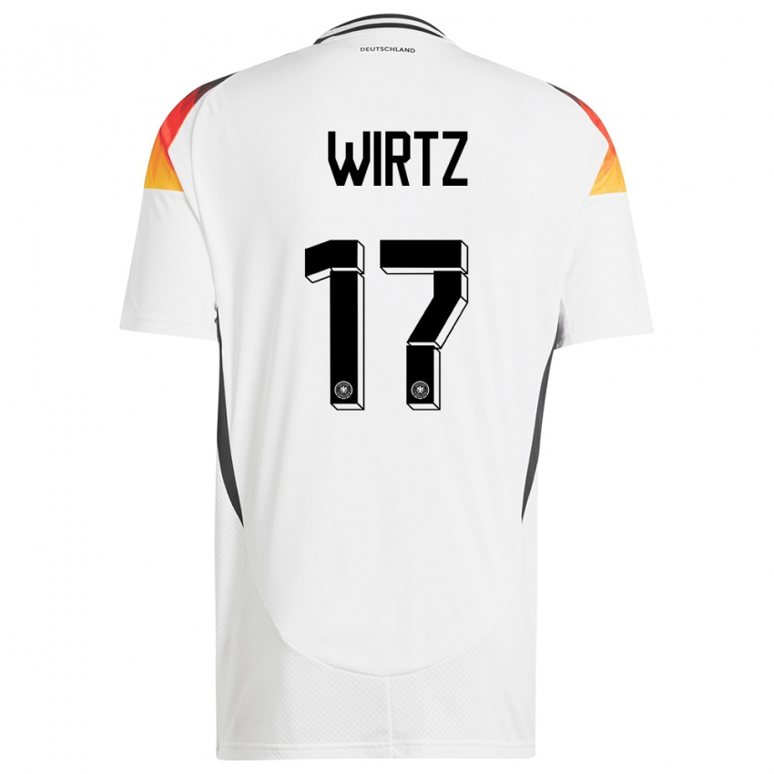 Pánské Německo Florian Wirtz #17 Bílý Domů Hráčské Dresy 24-26 Dres