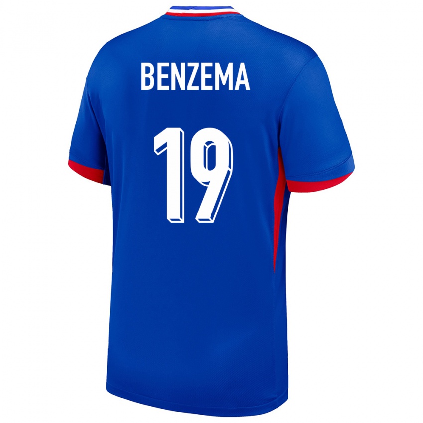 Pánské Francie Karim Benzema #19 Modrý Domů Hráčské Dresy 24-26 Dres