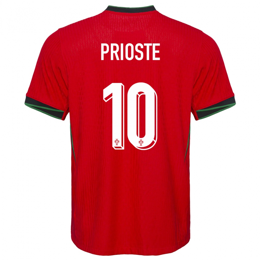 Pánské Portugalsko Diogo Prioste #10 Červené Domů Hráčské Dresy 24-26 Dres