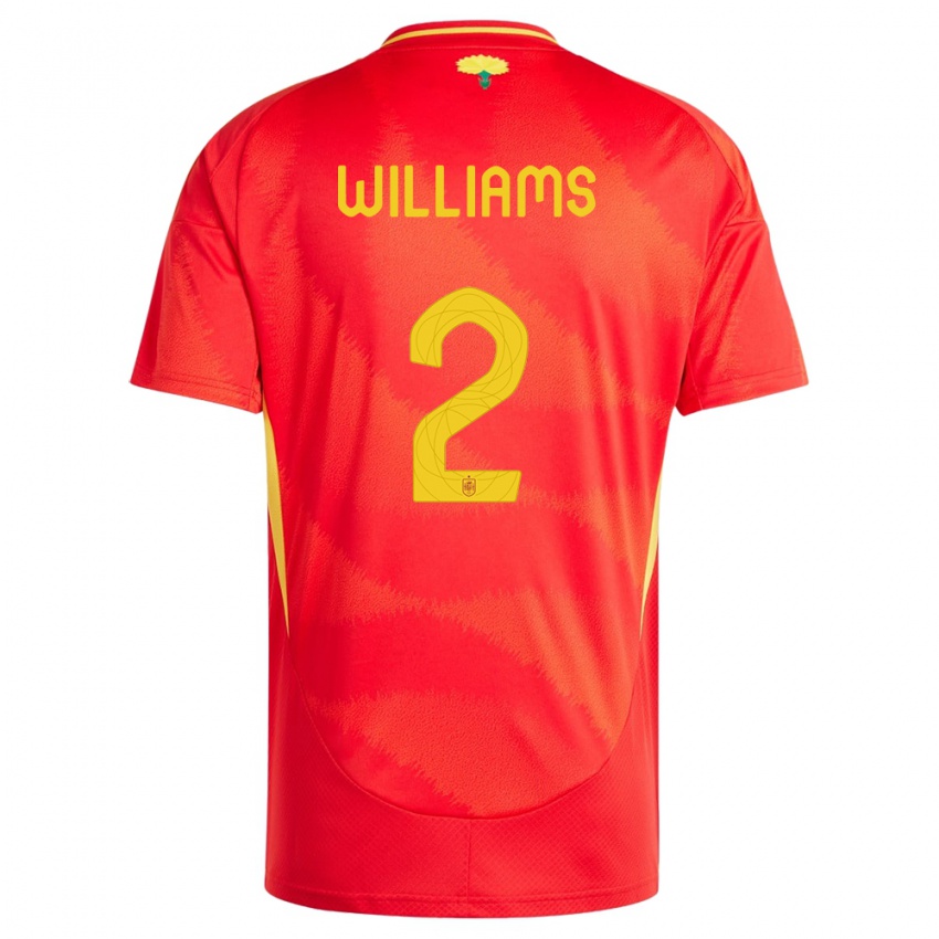 Pánské Španělsko Nico Williams #2 Červené Domů Hráčské Dresy 24-26 Dres