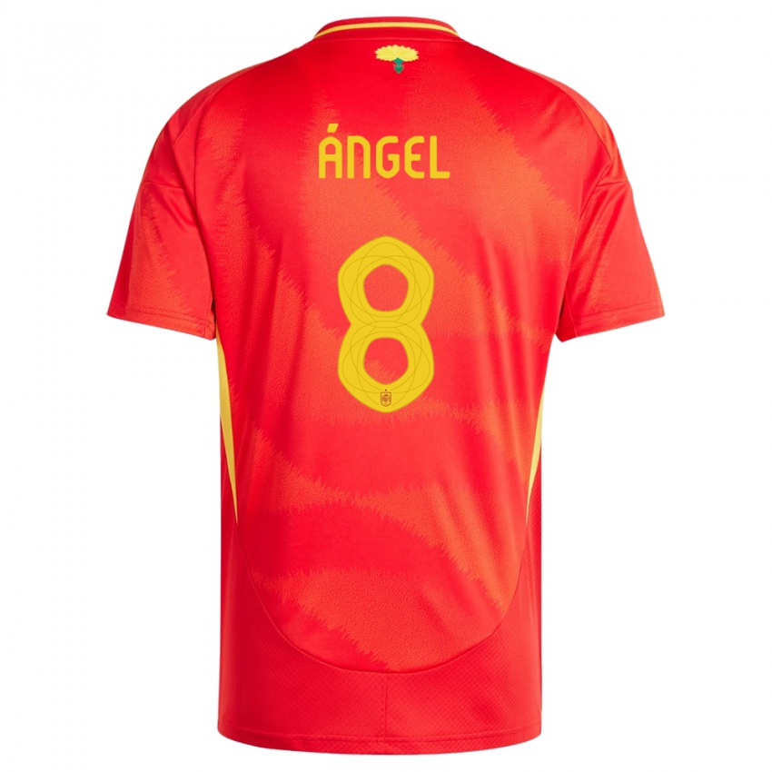 Pánské Španělsko Manuel Angel #8 Červené Domů Hráčské Dresy 24-26 Dres