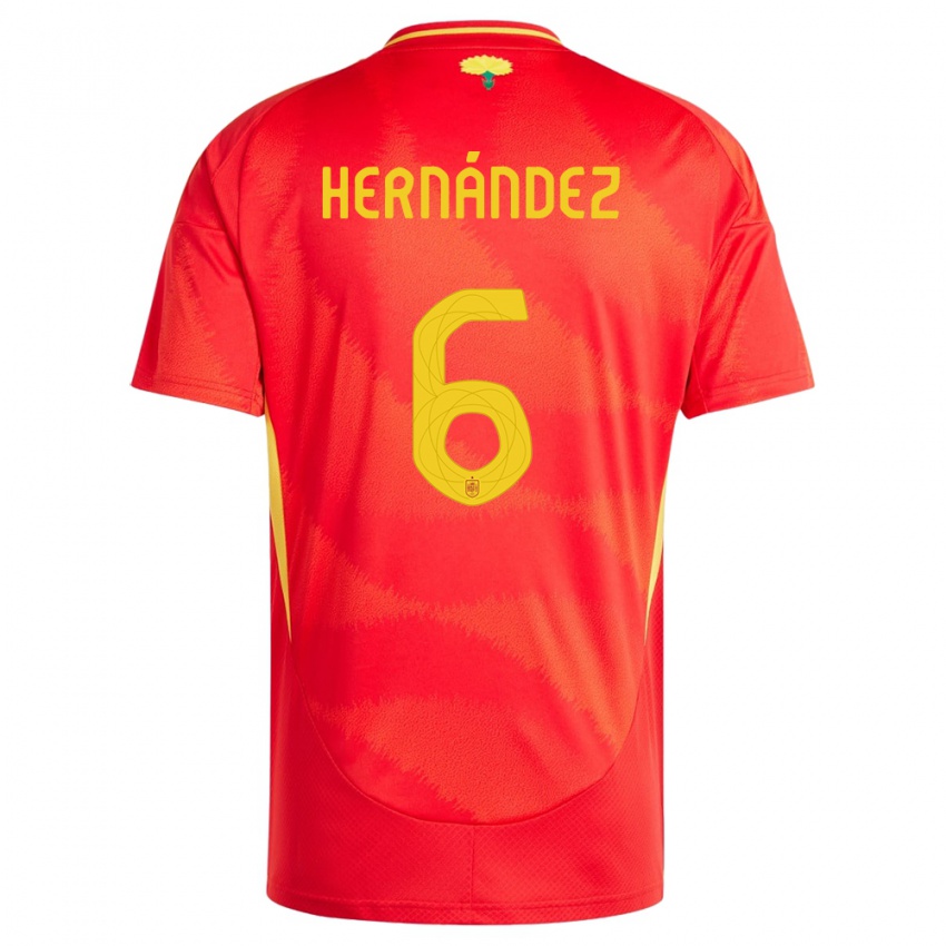 Pánské Španělsko Gerard Hernandez #6 Červené Domů Hráčské Dresy 24-26 Dres
