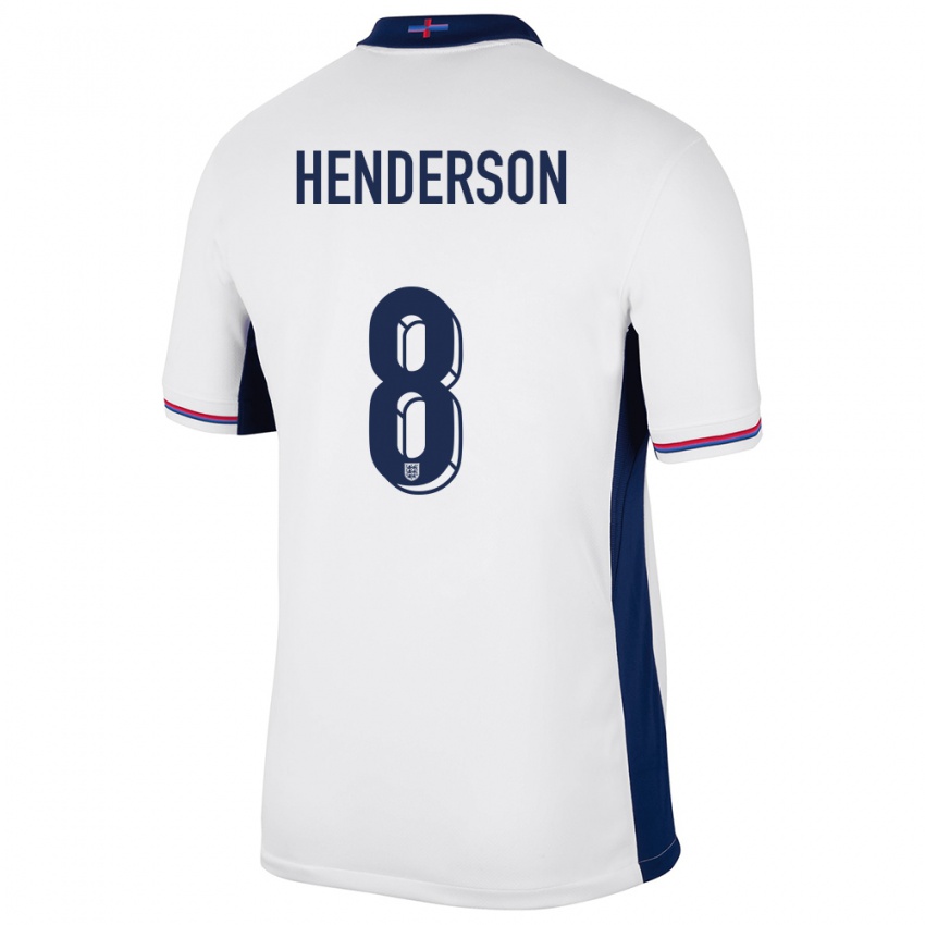 Pánské Anglie Jordan Henderson #8 Bílý Domů Hráčské Dresy 24-26 Dres