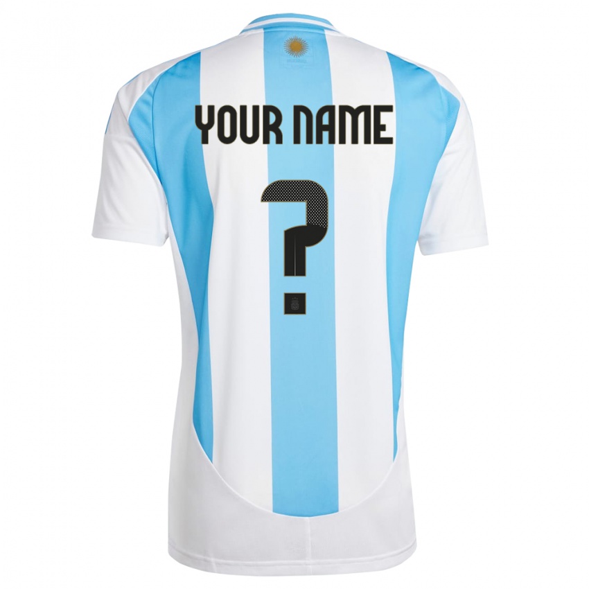 Pánské Argentina Tvé Jméno #0 Bílá Modrá Domů Hráčské Dresy 24-26 Dres