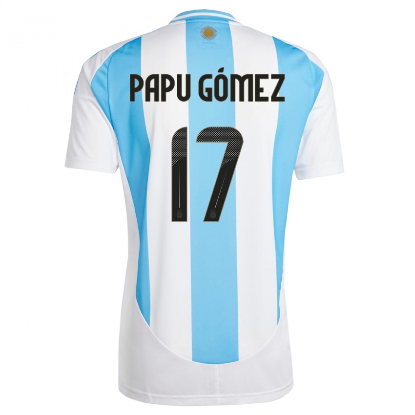 Pánské Argentina Papu Gomez #17 Bílá Modrá Domů Hráčské Dresy 24-26 Dres