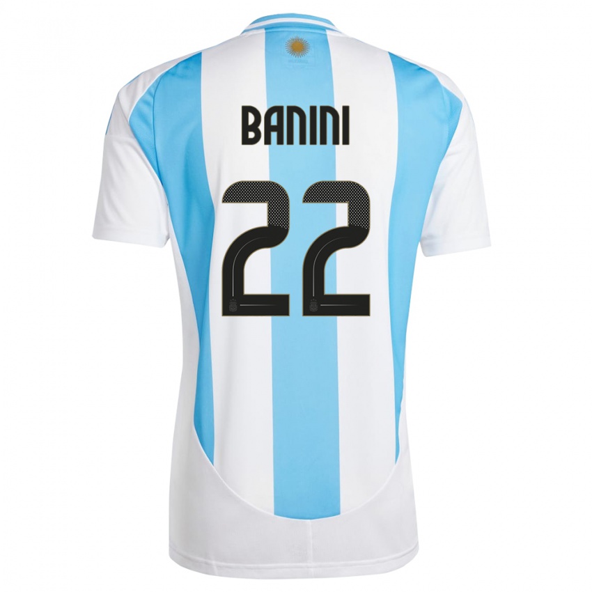 Pánské Argentina Estefania Banini #22 Bílá Modrá Domů Hráčské Dresy 24-26 Dres