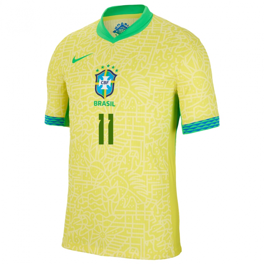 Pánské Brazílie Everton Ribeiro #11 Žlutá Domů Hráčské Dresy 24-26 Dres