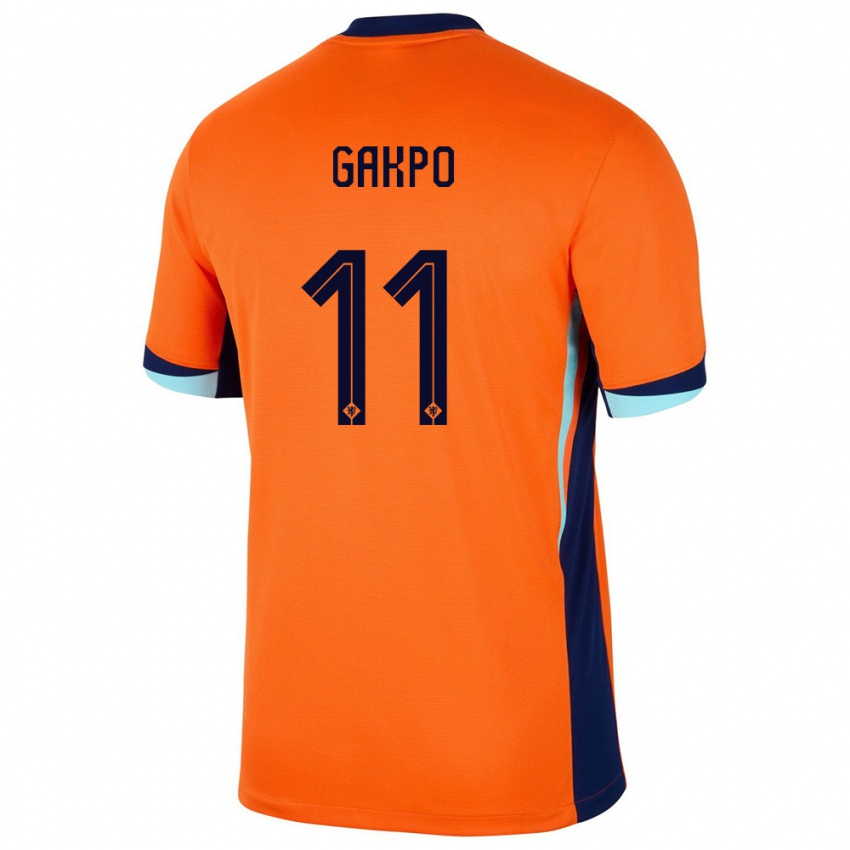 Pánské Nizozemsko Cody Gakpo #11 Oranžový Domů Hráčské Dresy 24-26 Dres
