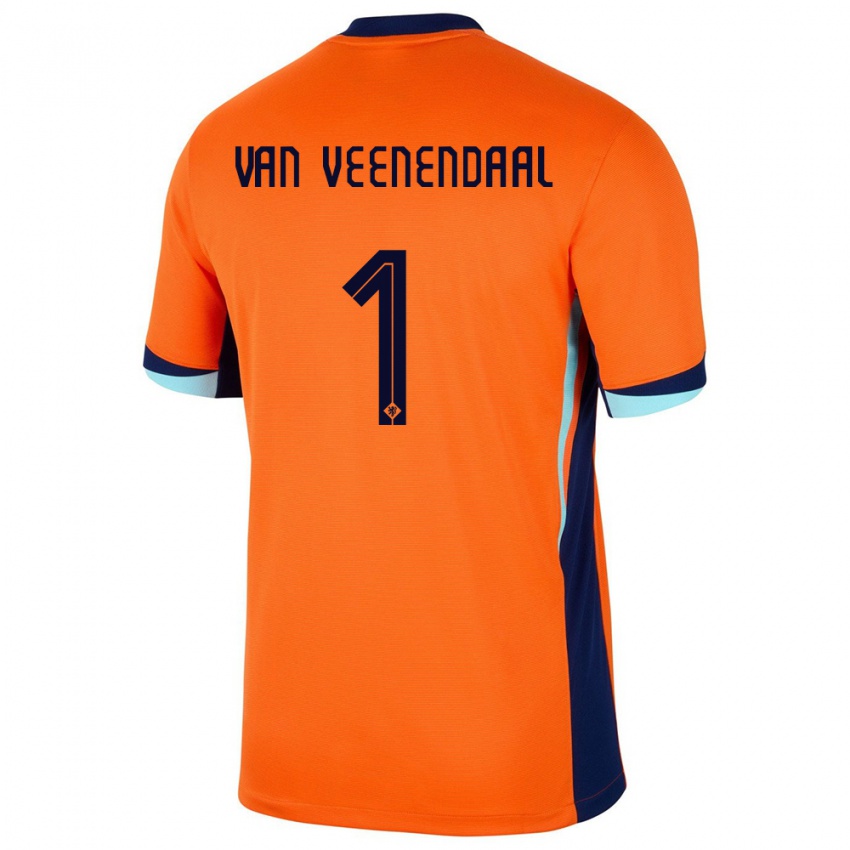 Pánské Nizozemsko Sari Van Veenendaal #1 Oranžový Domů Hráčské Dresy 24-26 Dres