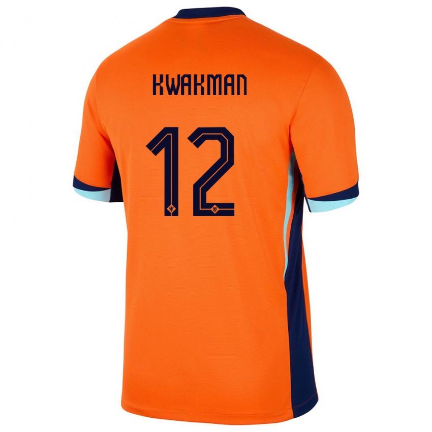 Pánské Nizozemsko Dave Kwakman #12 Oranžový Domů Hráčské Dresy 24-26 Dres