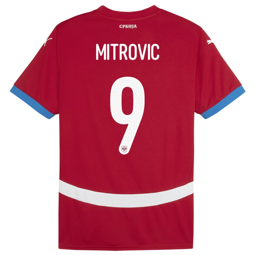 Pánské Srbsko Aleksandar Mitrovic #9 Červené Domů Hráčské Dresy 24-26 Dres