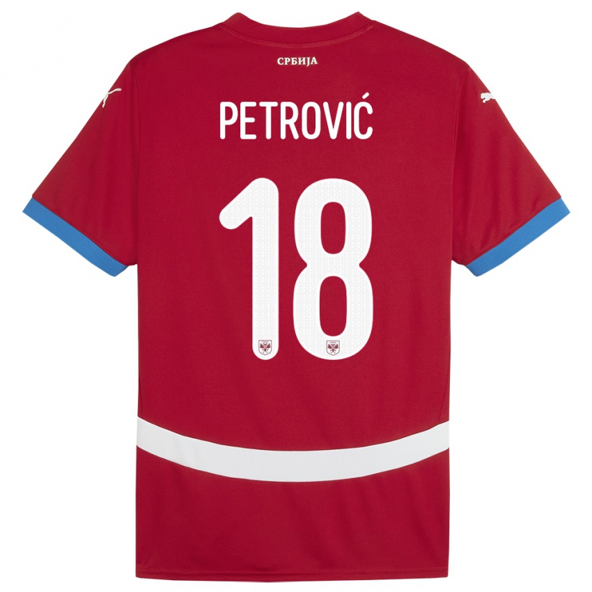 Pánské Srbsko Emilija Petrovic #18 Červené Domů Hráčské Dresy 24-26 Dres