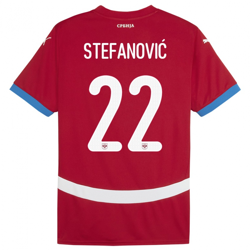 Pánské Srbsko Dejana Stefanovic #22 Červené Domů Hráčské Dresy 24-26 Dres