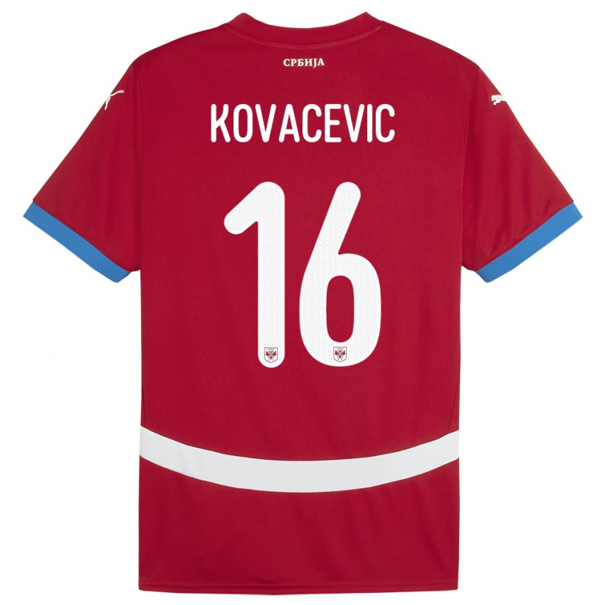 Pánské Srbsko Bojan Kovacevic #16 Červené Domů Hráčské Dresy 24-26 Dres